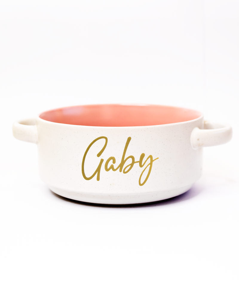 Plato Blanco Interior Rosado