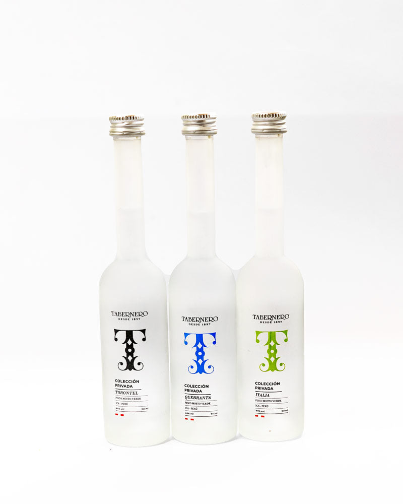 Set 3 Botellitas Tabernero Pisco Italia