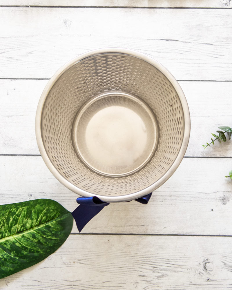 Balde plateado martillado