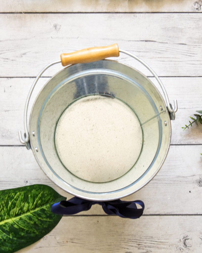 Balde con agarradera de madera