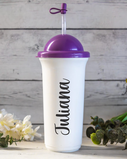 Vaso con Tapa morada