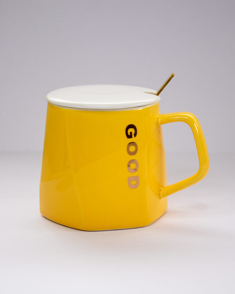 Jarro Amarillo con tapa y cuchara "Good" J087