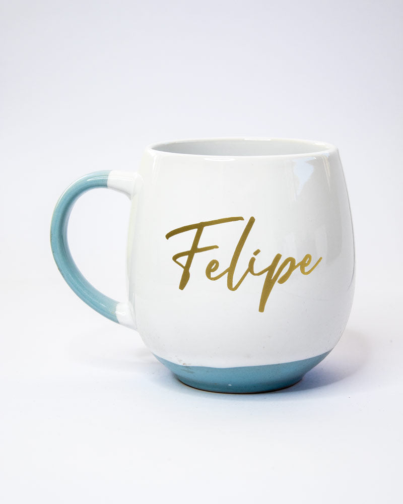 Jarro Blanco Oreja Celeste J054