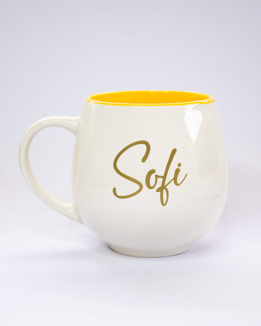 Jarro Blanco Interior Amarillo J033