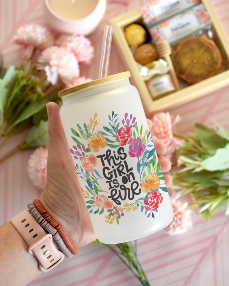 Vaso ahumado con tapa de bambú G108