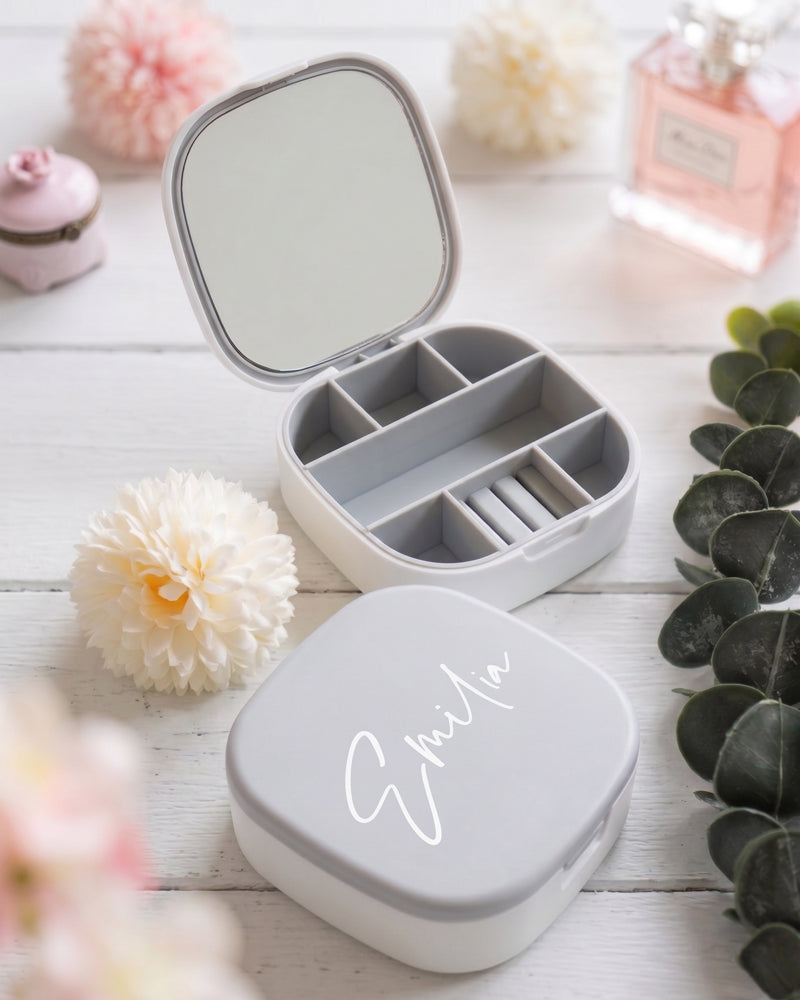 Joyero plástico Blanco+gris