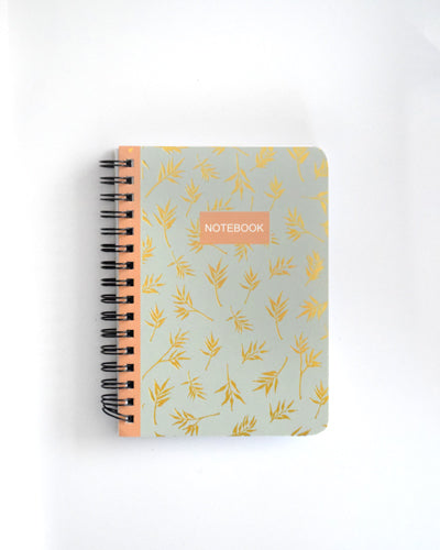 Libreta Notes Celeste+Dorado