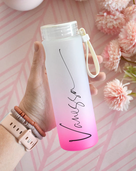 Termo Rosado de Vidrio