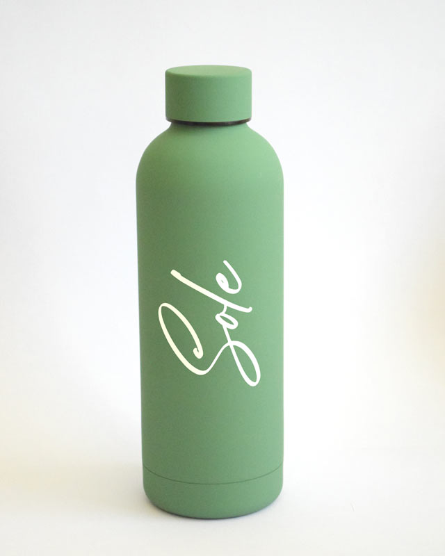 Termo verde con tapa