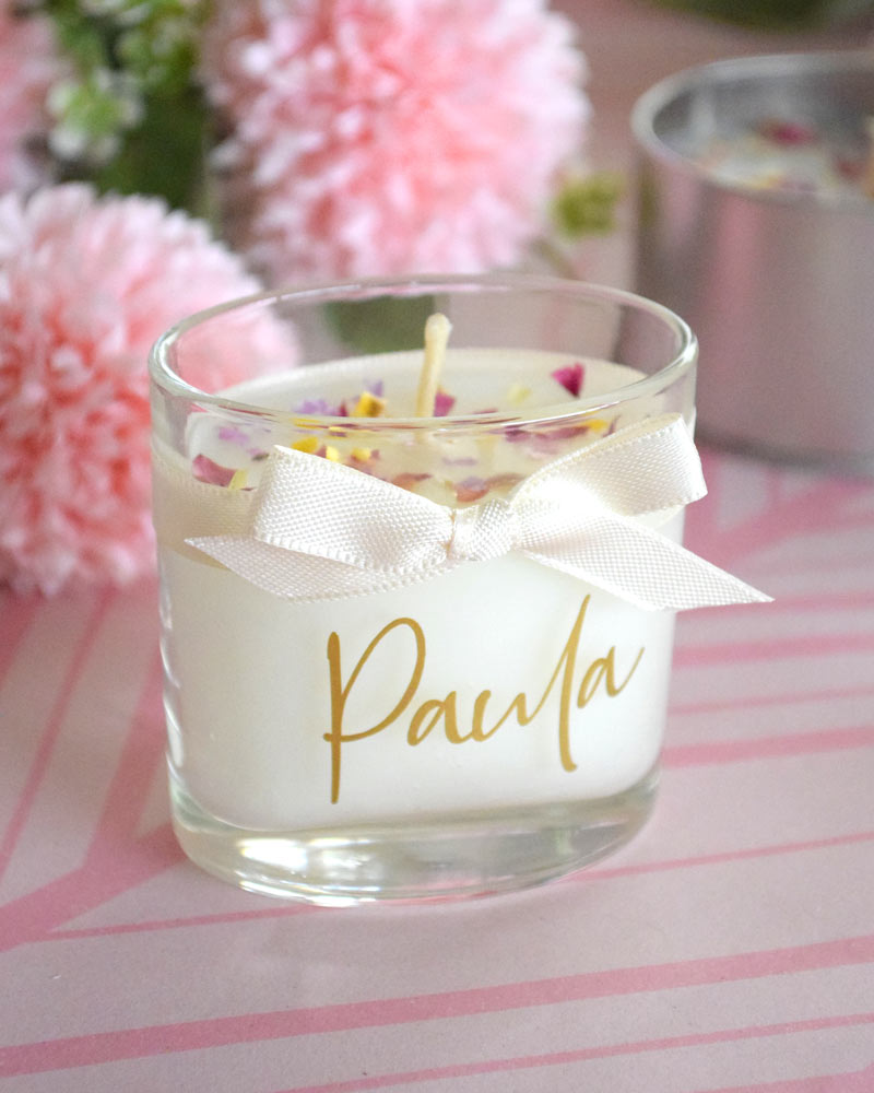 Vela de soya personalizada