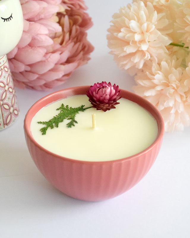Vela de Soya Rosada fuerte