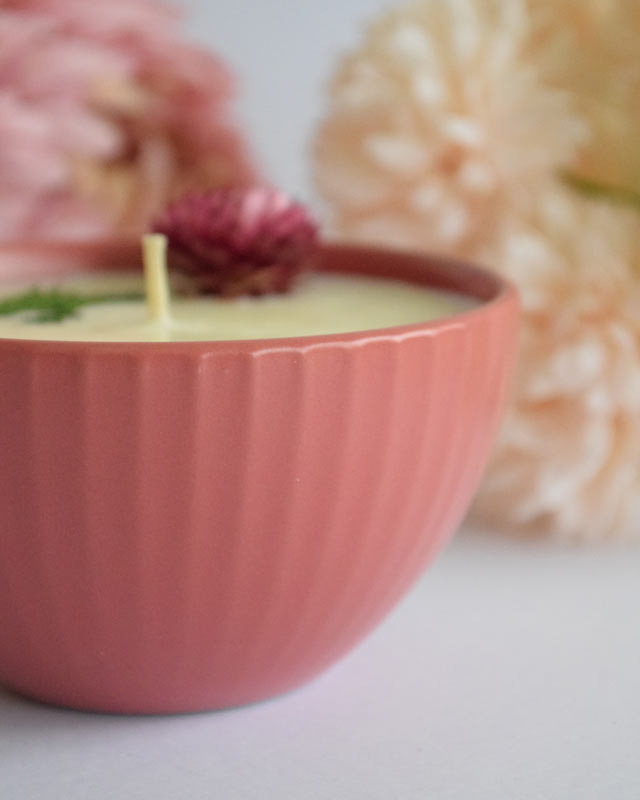 Vela de Soya Rosada fuerte