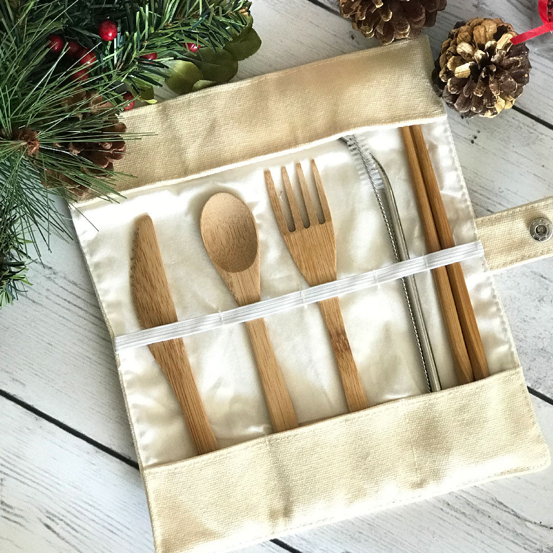 Set cubiertos de bambú