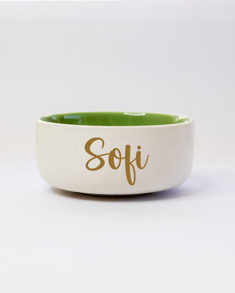 Bowl Blanco con Interior Verde