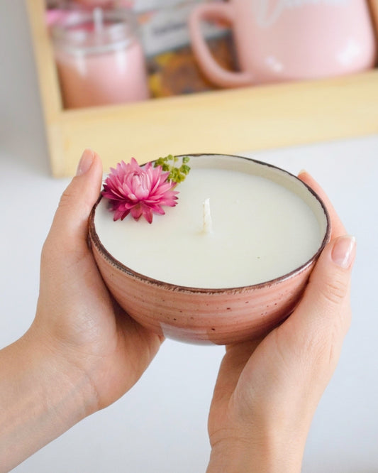 Vela de Soya Rosada