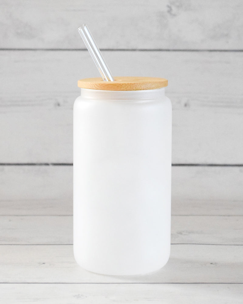 Vaso ahumado con tapa de bambú permanente