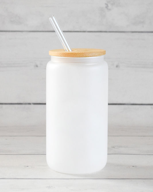 Vaso ahumado con tapa de bambú permanente