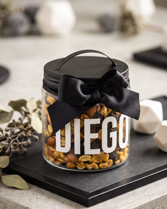 Frasco frutos secos tapa negra