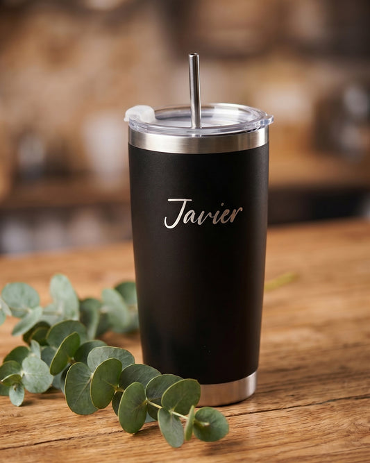 Vaso térmico con sorbete negro