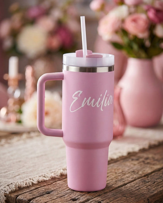 Termo Metálico Rosado 1lt